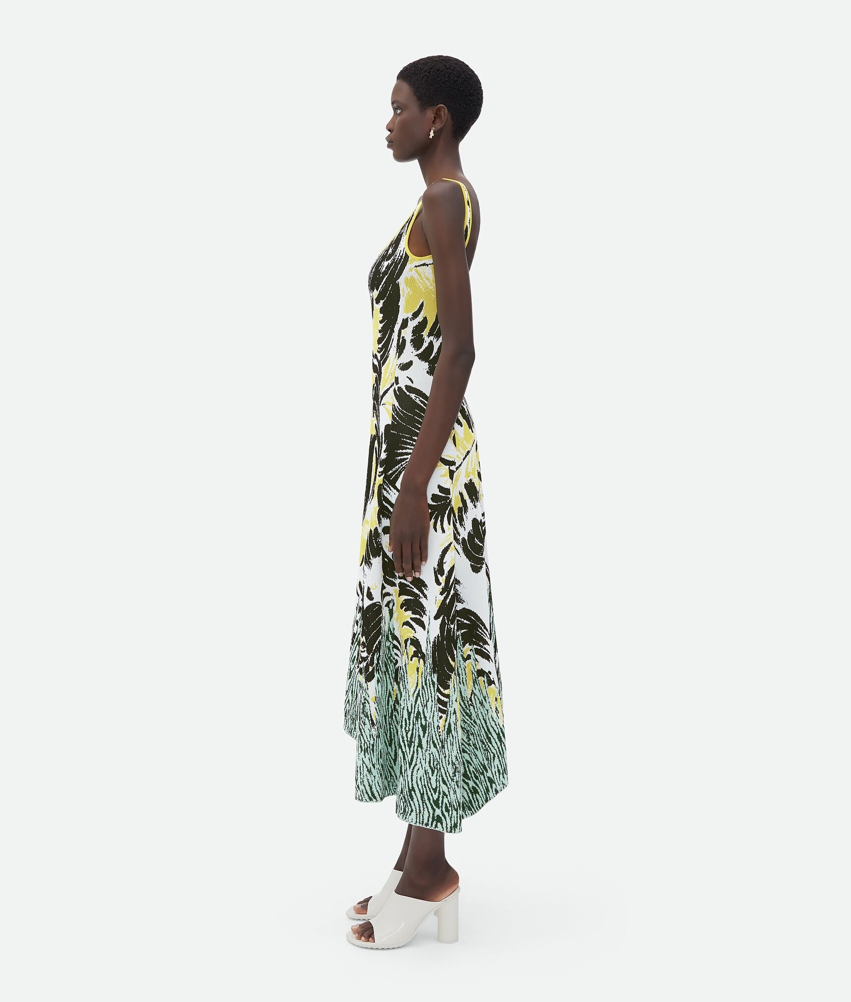 Graphic Viscose Jacquard Asymmetric Midi Dress - 2