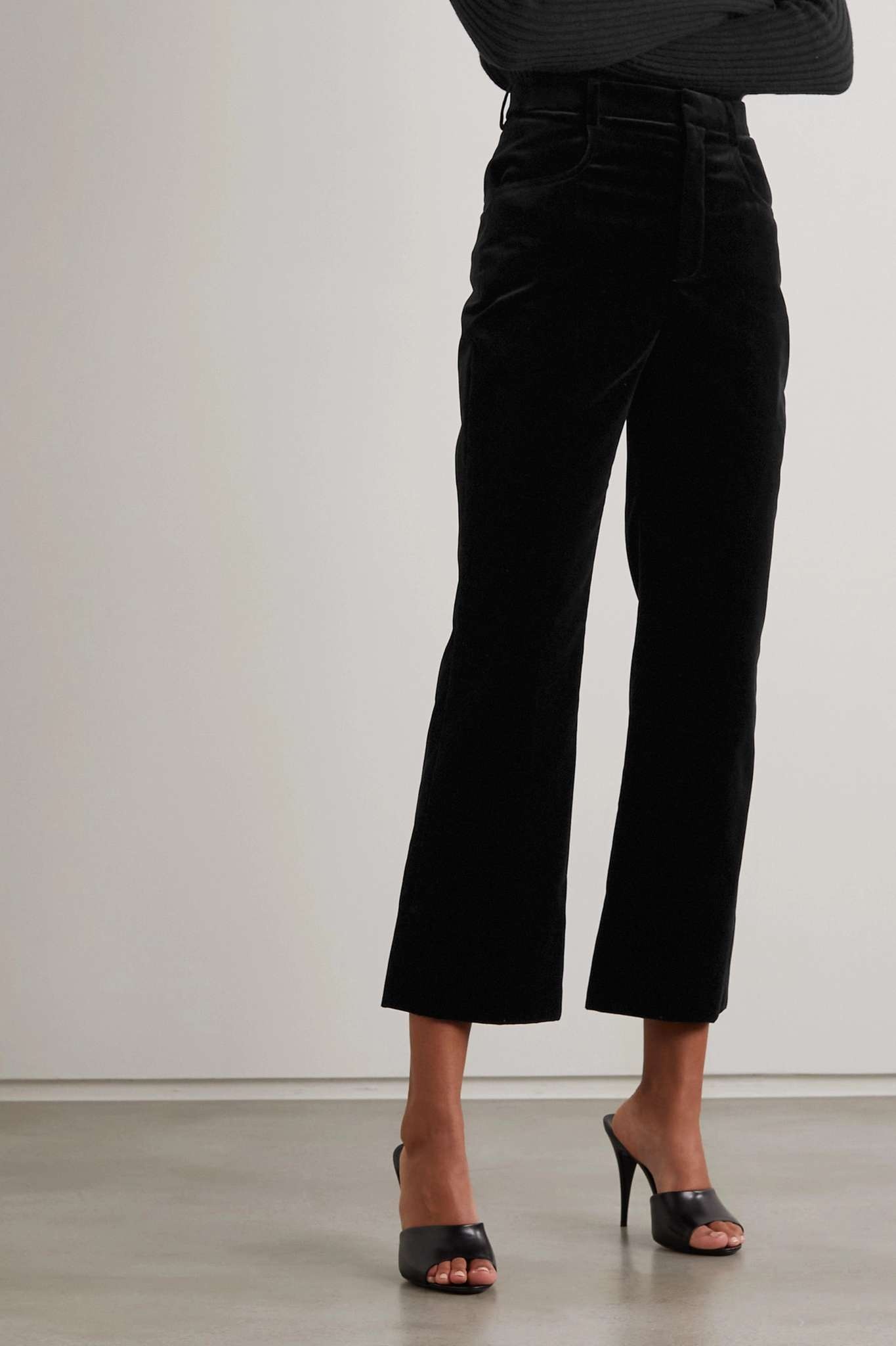 Cropped cotton flared pants - 3