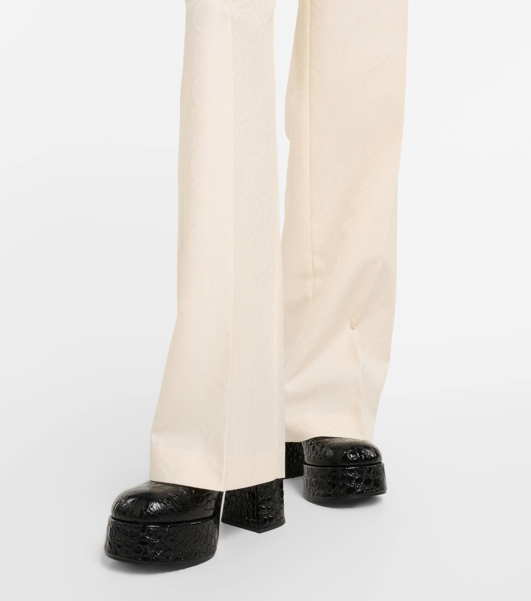 Cotton and wool straight pants - 5