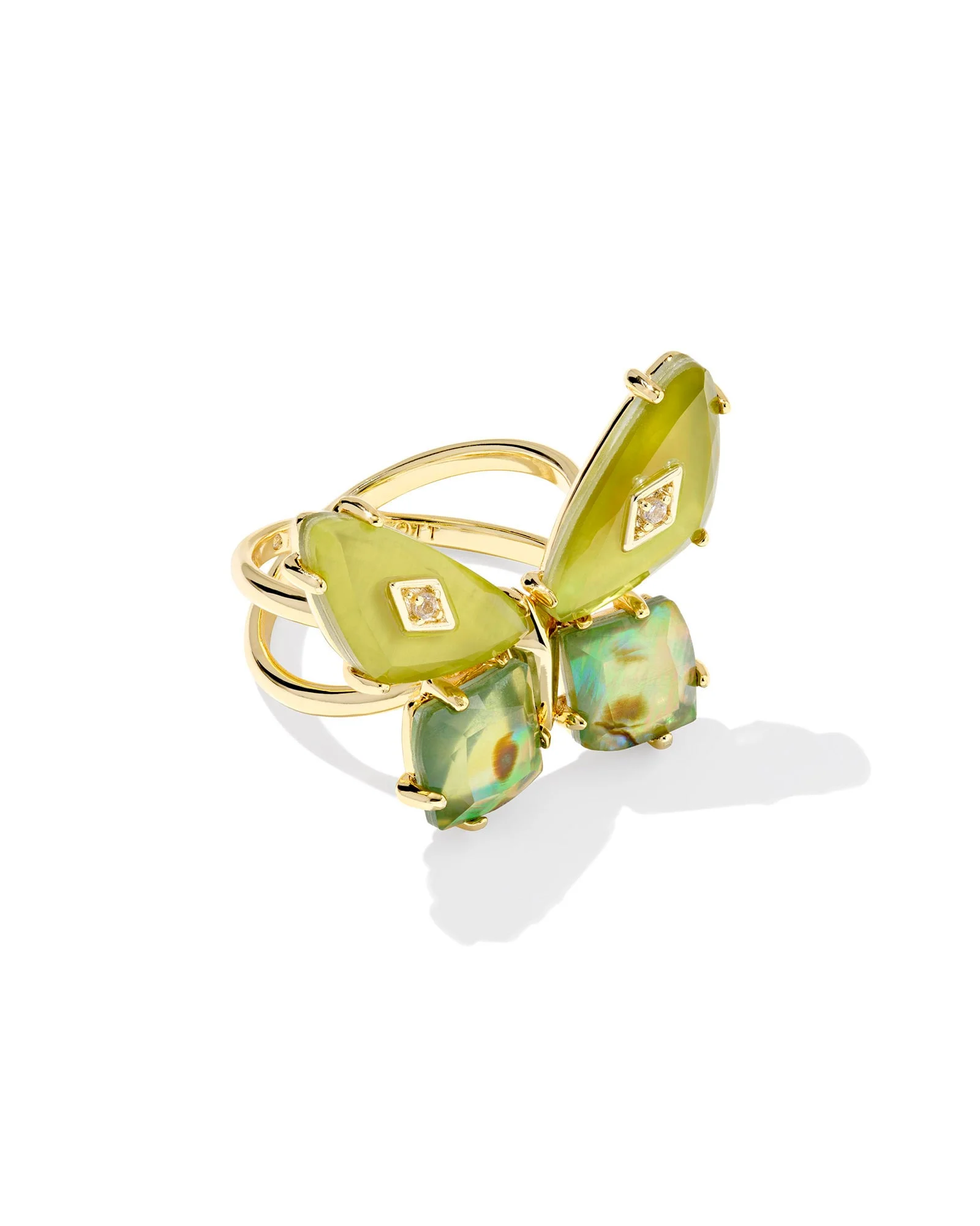 Bianca Butterfly Gold Cocktail Ring - 1