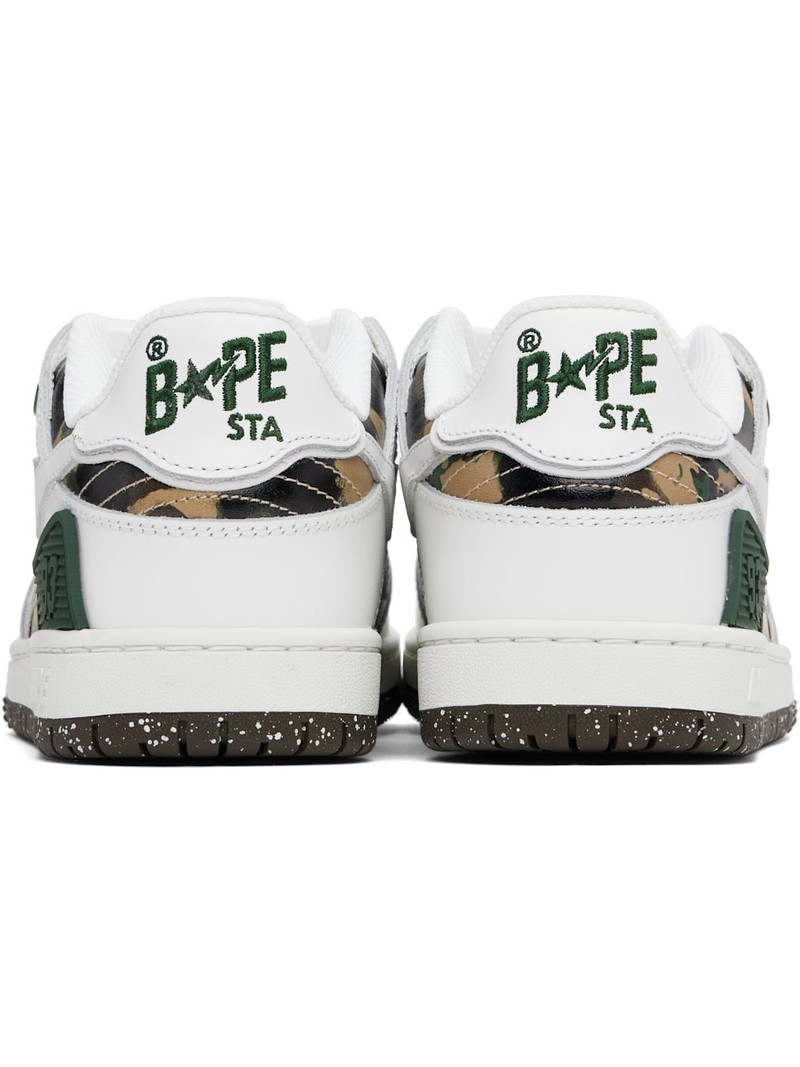 A BATHING APE® White & Khaki 'BAPE' SK8 STA #2 M1 Sneakers outlook
