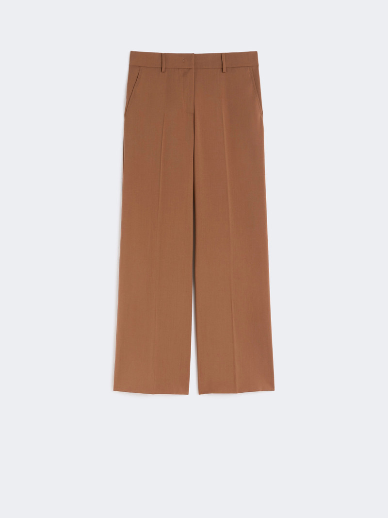VISIVO Woollen cloth palazzo trousers - TOBACCO 1