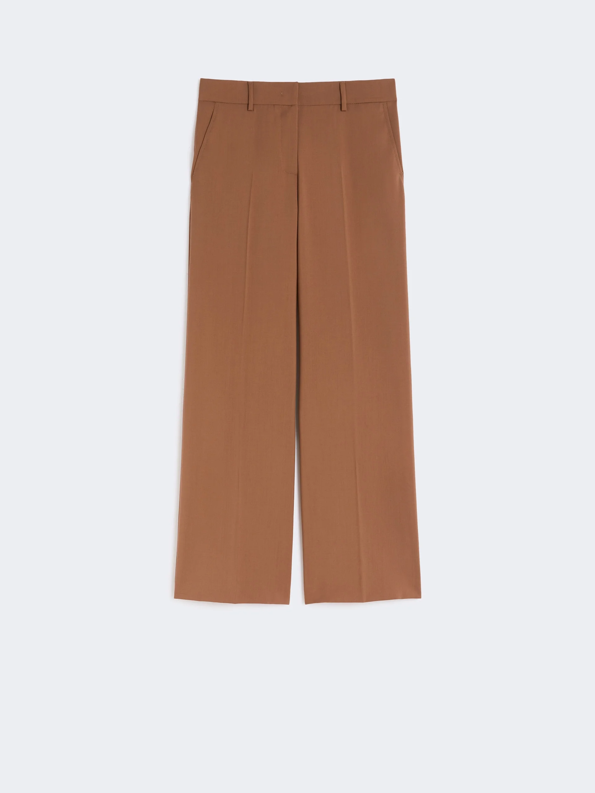 Woollen cloth palazzo trousers - TOBACCO - 1