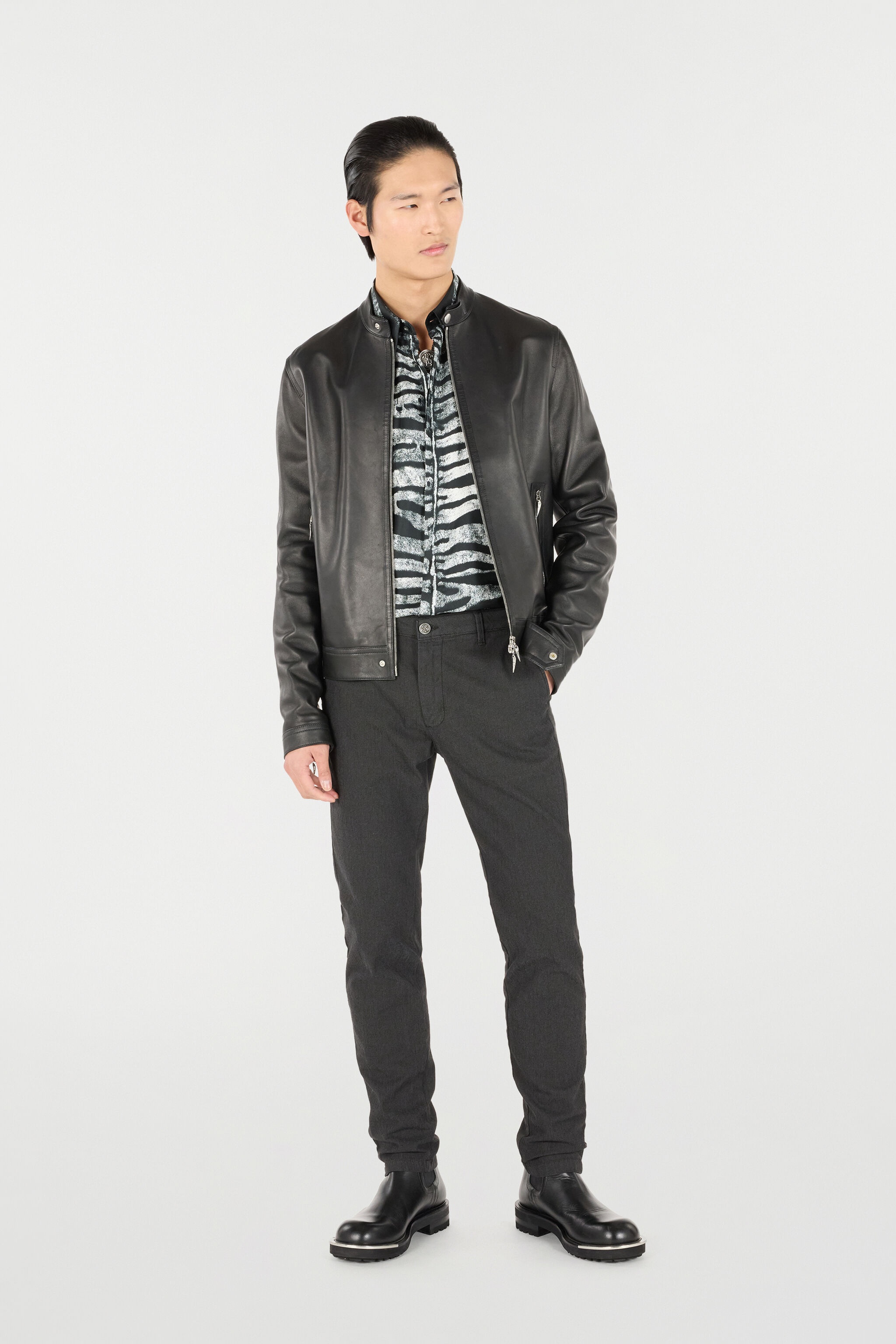 Biker Jacket With Fang Details - 2