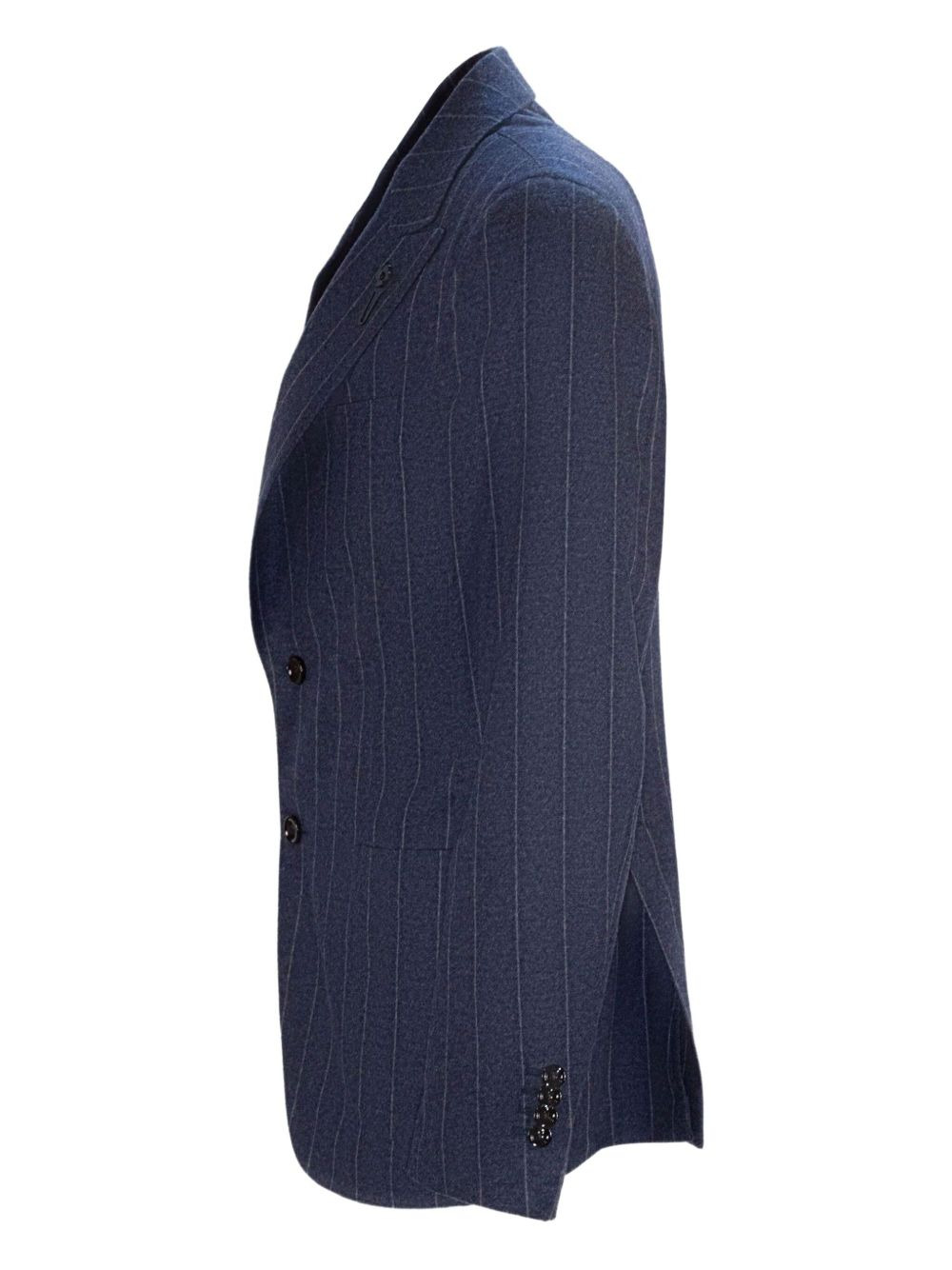 pinstripe lapel blazer - 3