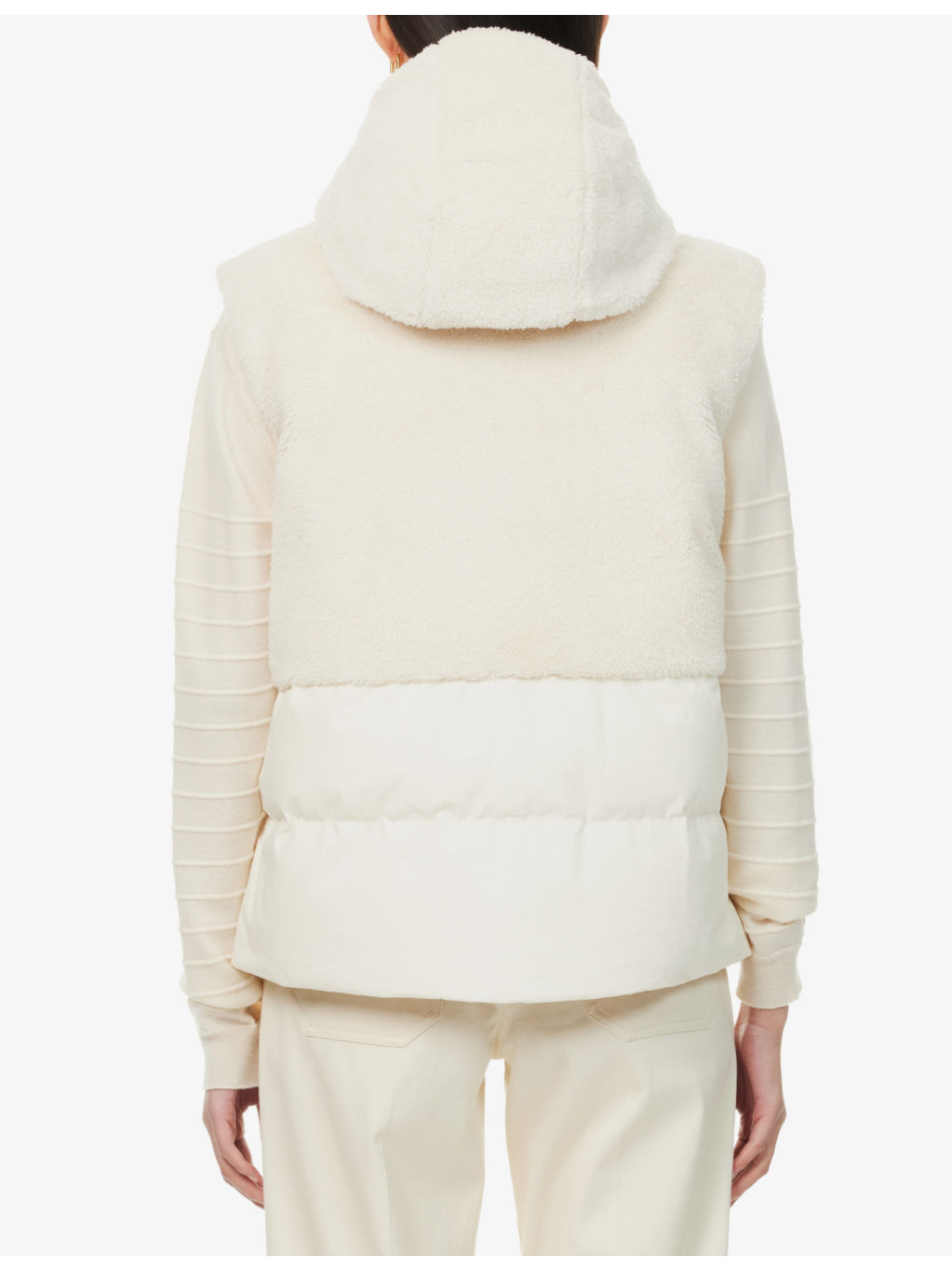 Teddy-Contrast Padded Shell Gilet - 4