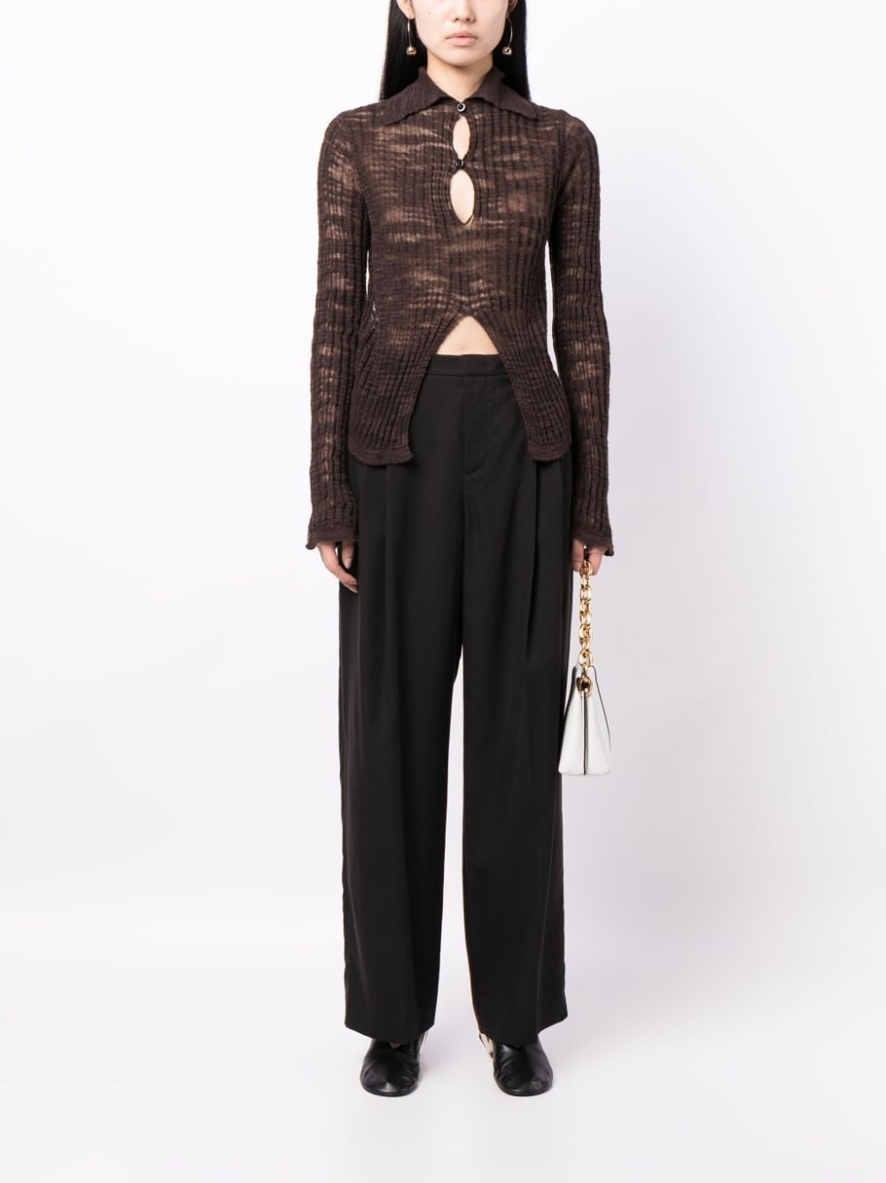 pleated wide-leg trousers - 2