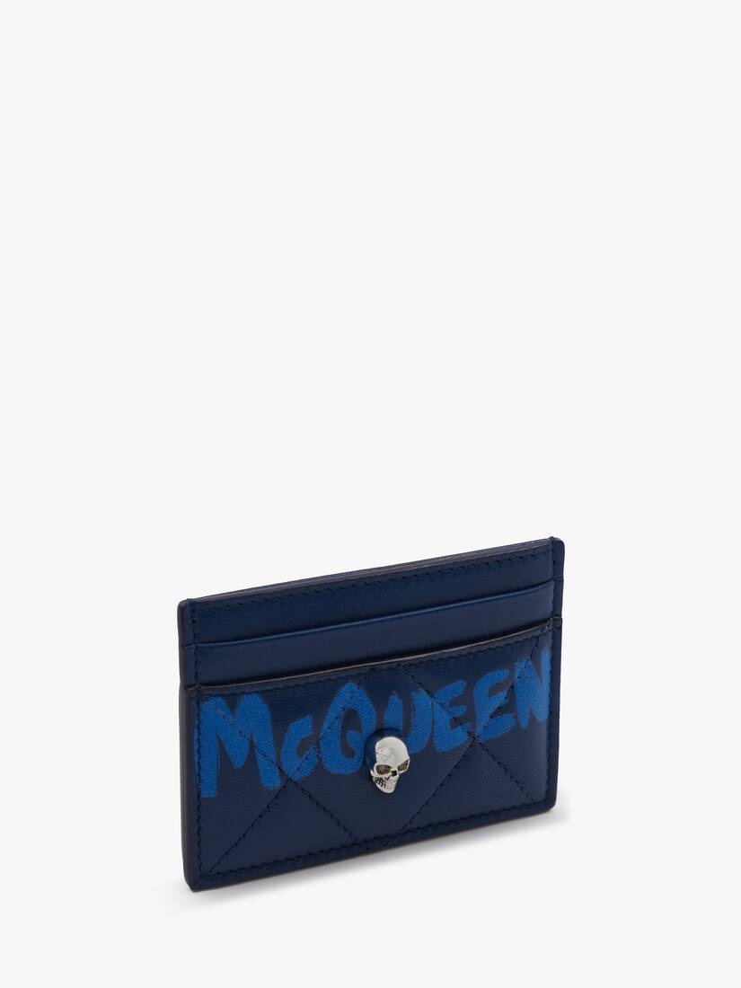 Mcqueen Graffiti Card Holder in Navy - 2