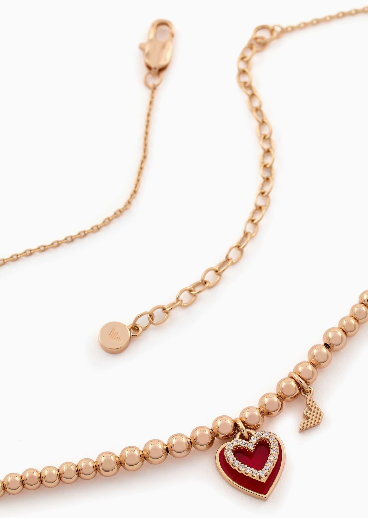 Rose Gold-Tone Brass Beaded Necklace - 2