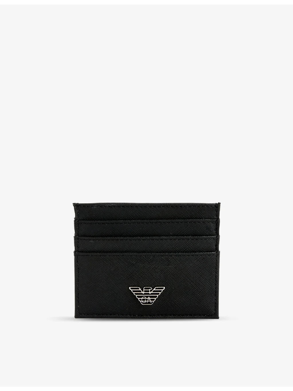 Logo-embellished faux-leather card holder - 1