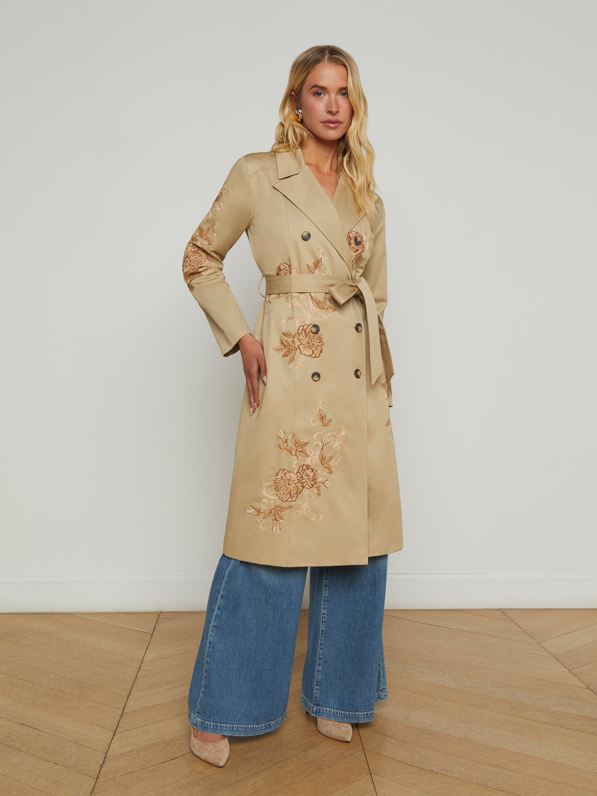 Venus Embroidered Trench Coat - 5