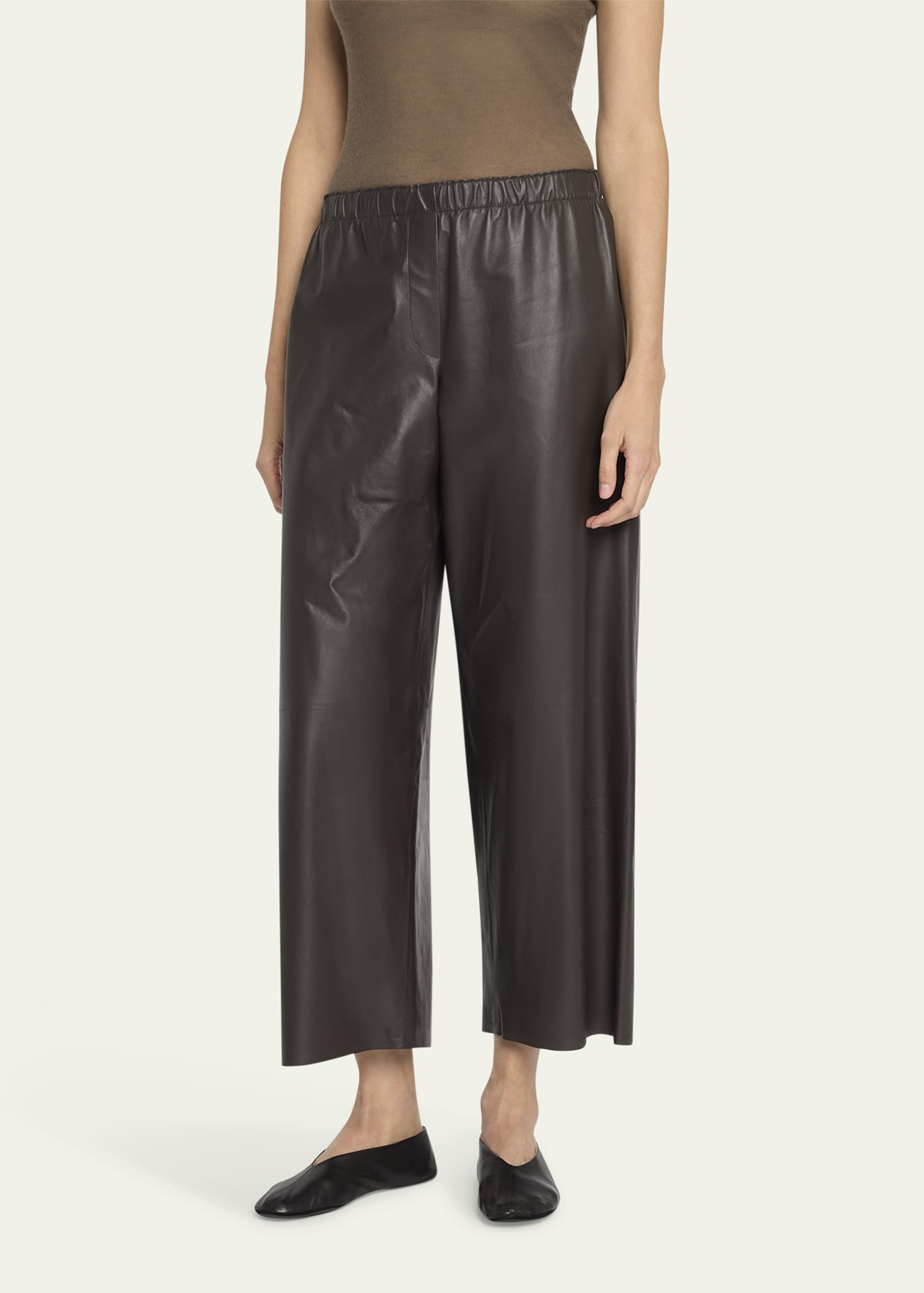 Yani Wide-Leg Leather Pants - 4