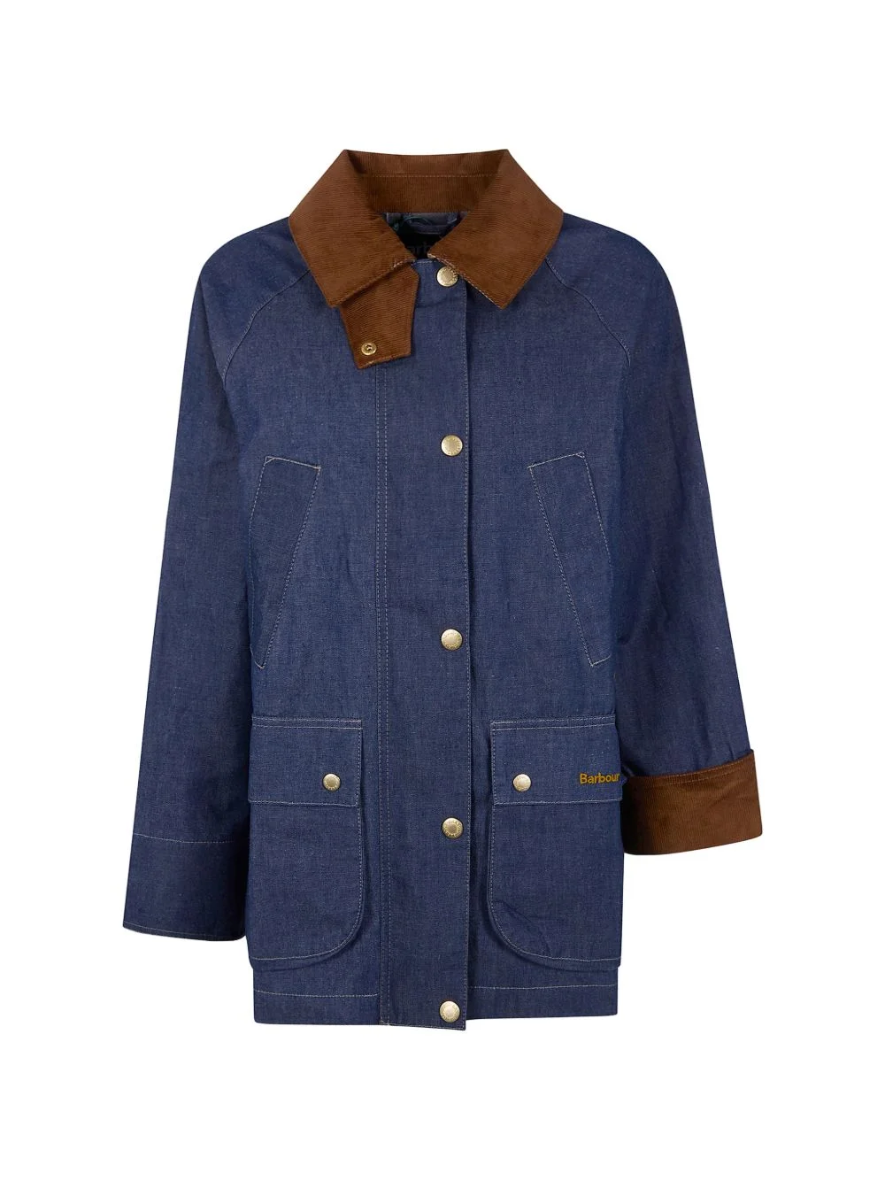 Asker corduroy-collar denim coat - 1