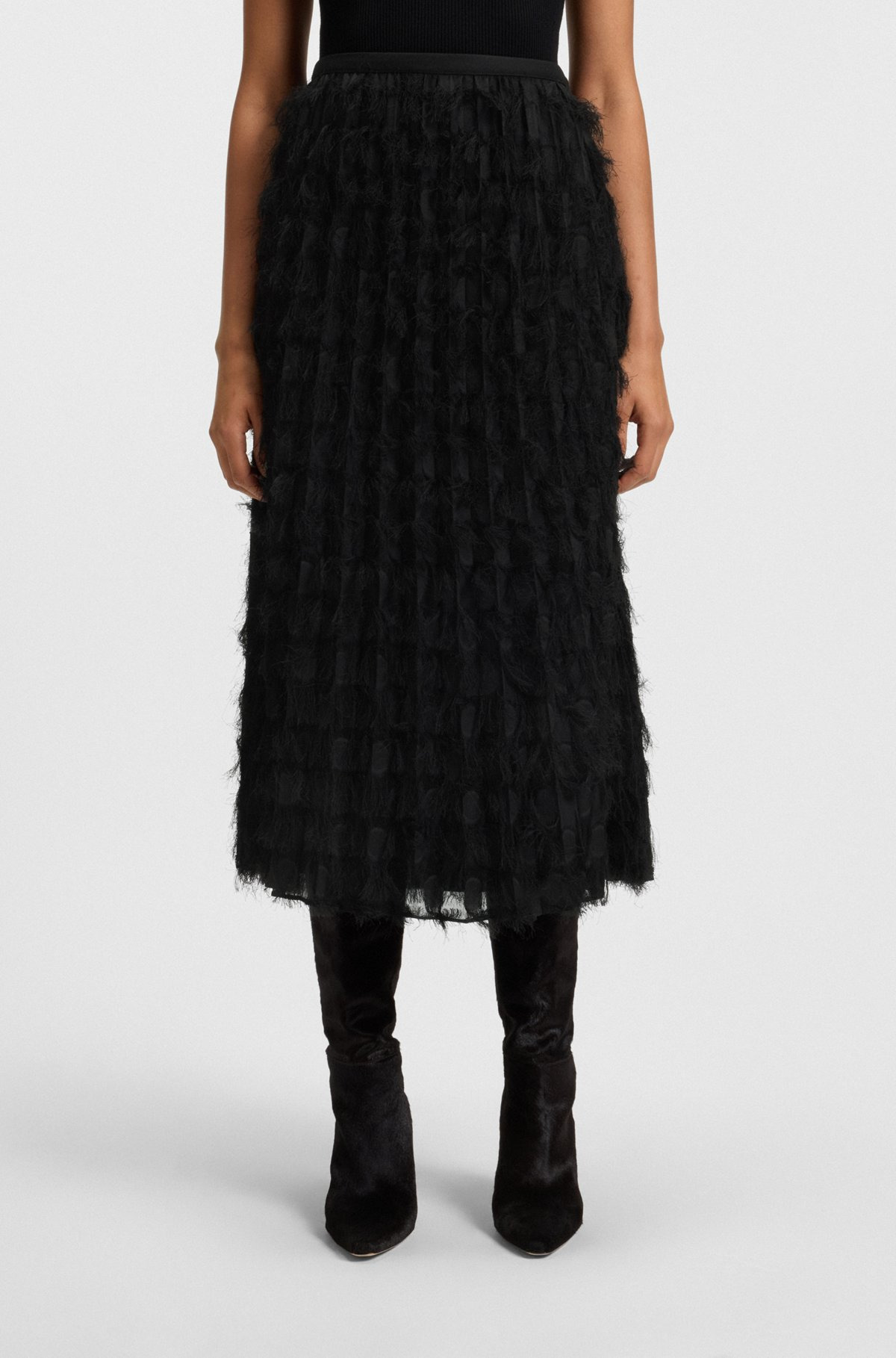 PENCIL SKIRT IN FEATHER JACQUARD - 2