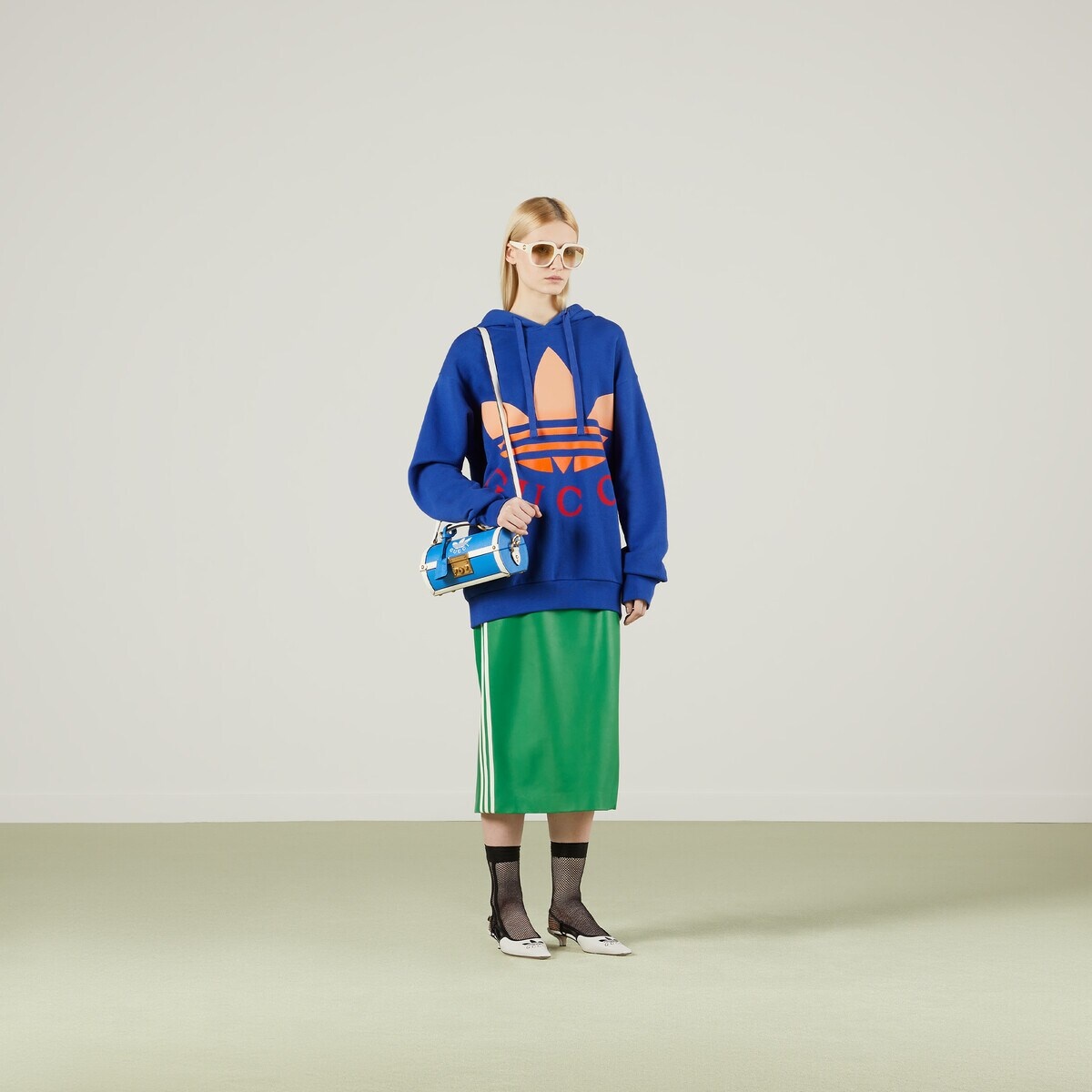 adidas x Gucci zip leather skirt - 2