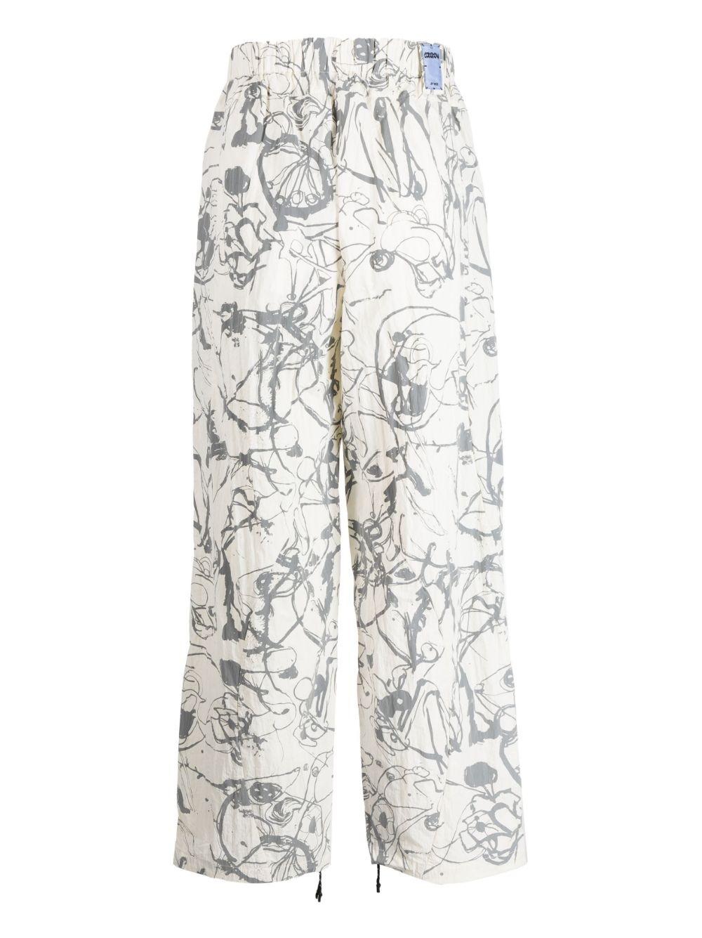 abstract-print straight-leg trousers - 2