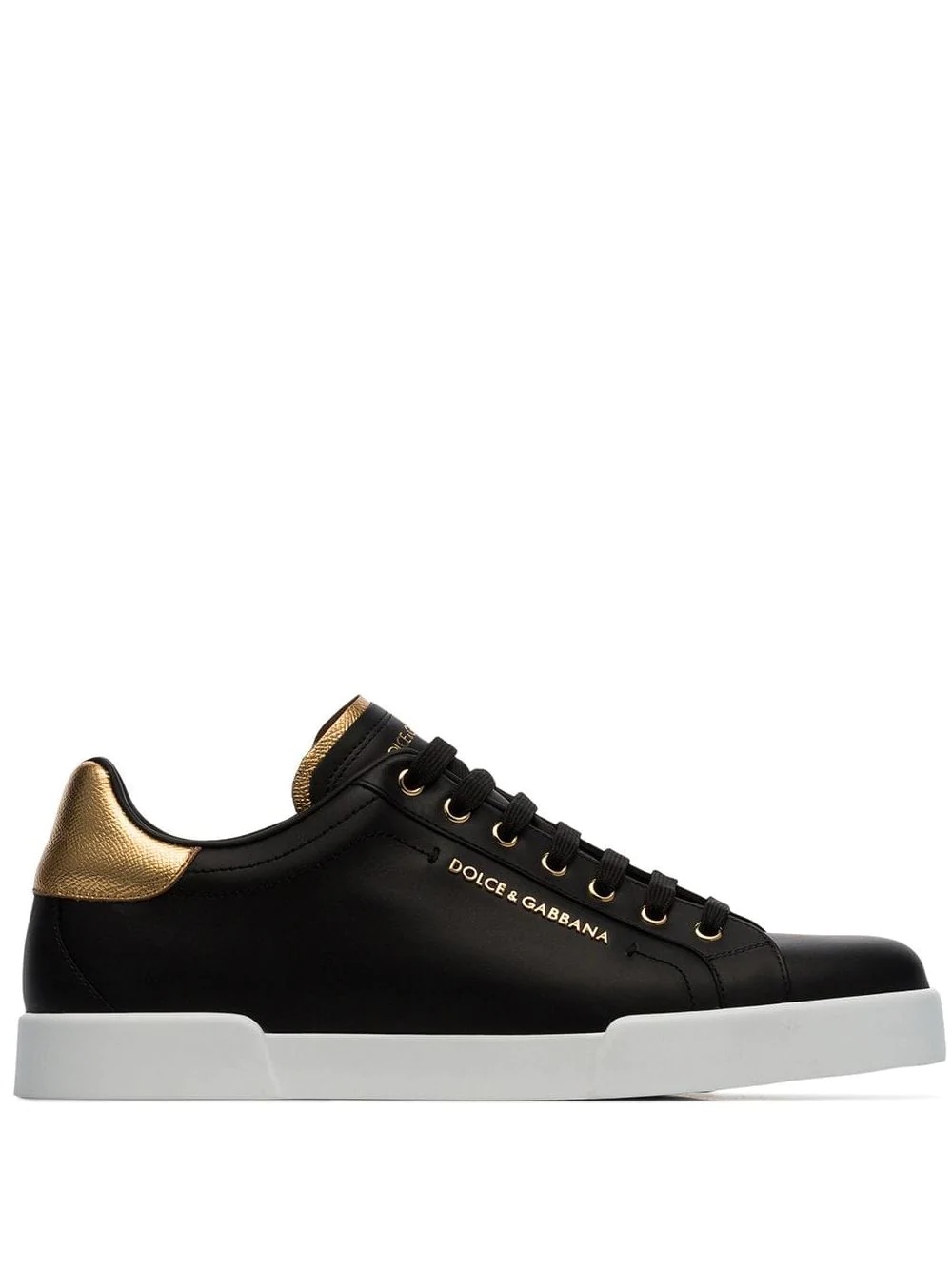 black Portofino low-top leather sneakers - 1