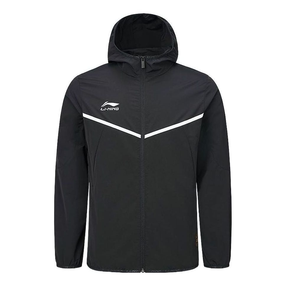 Li-Ning Logo Sports Full Zip Hooded Jacket 'Black' AFDR301-3 - 1