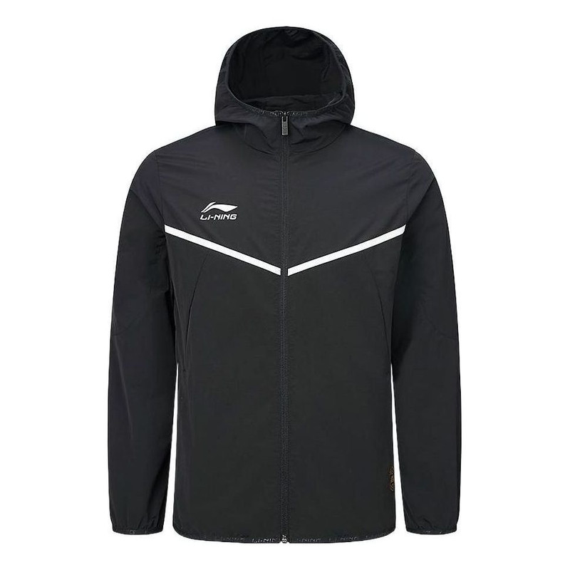Li-Ning Logo Sports Full Zip Hooded Jacket 'Black' AFDR301-3 - 1