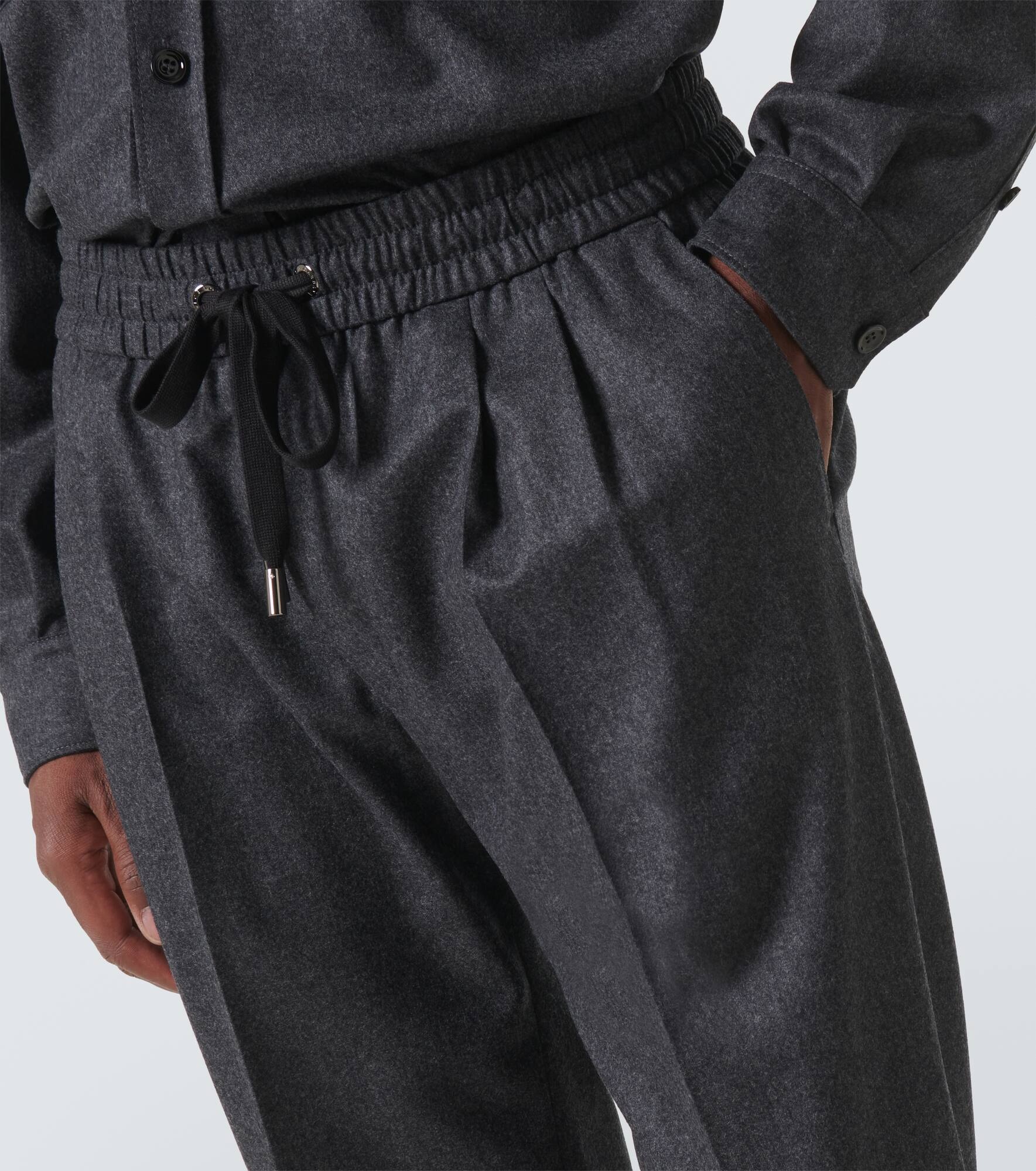 Virgin wool flannel straight pants - 5