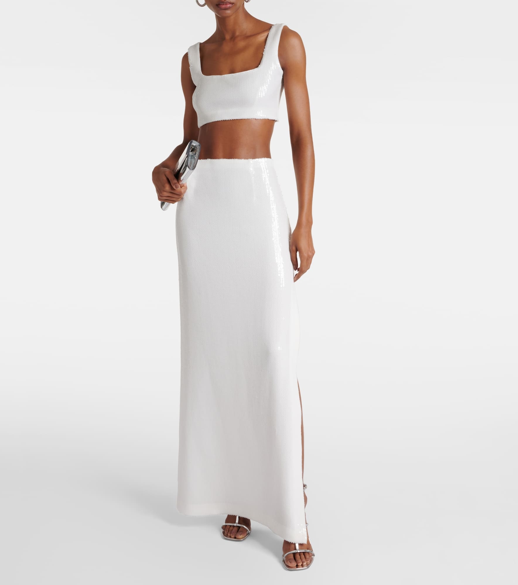 Bridal Beating Heart sequined maxi skirt - 2
