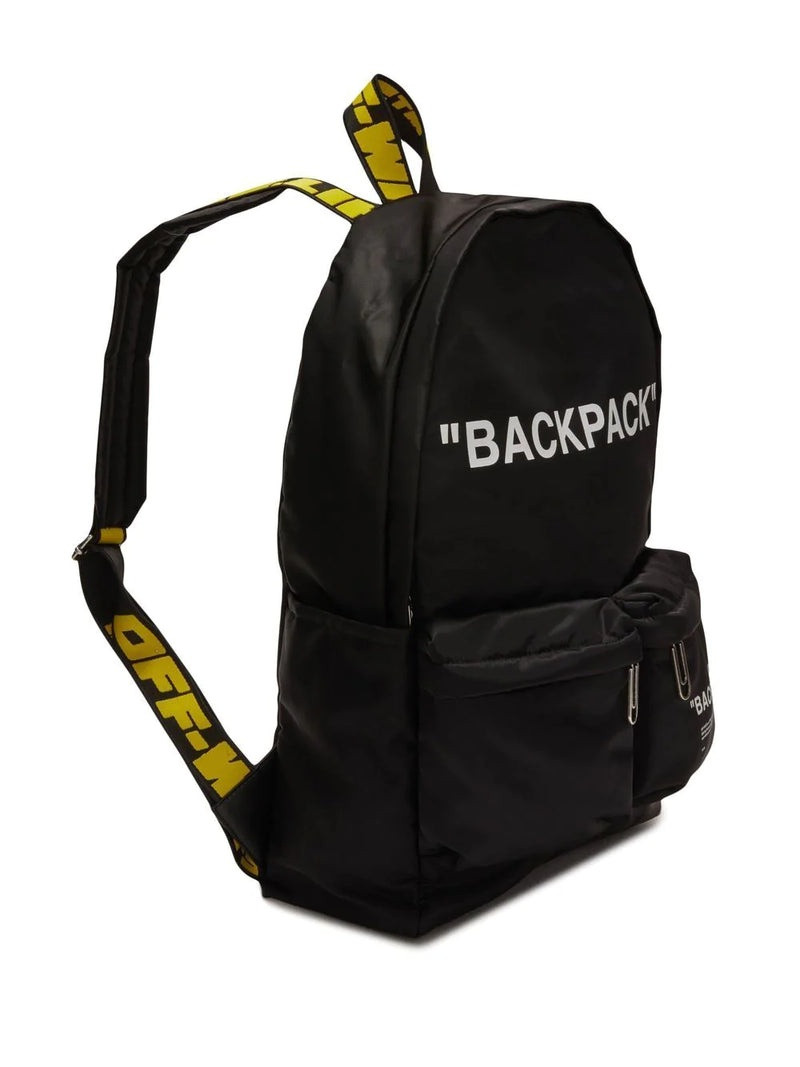 OFF-WHITE Quote Nylon Backpack Black/White 4