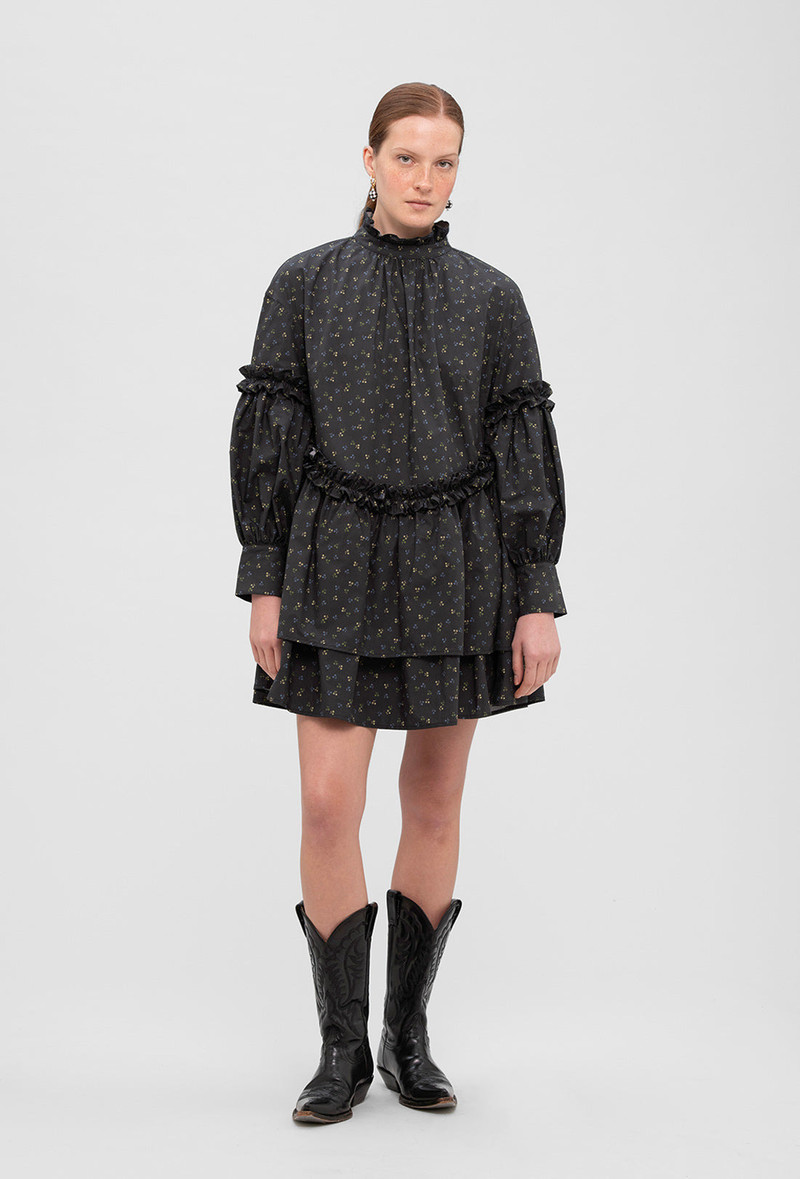Irene Dress - Black Ditzy Floral 3
