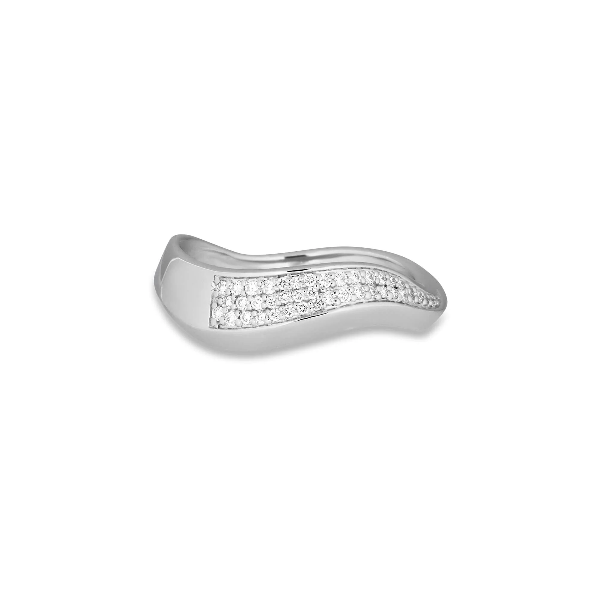LAB-Created Contour Silver Knife Edge Ring - 1