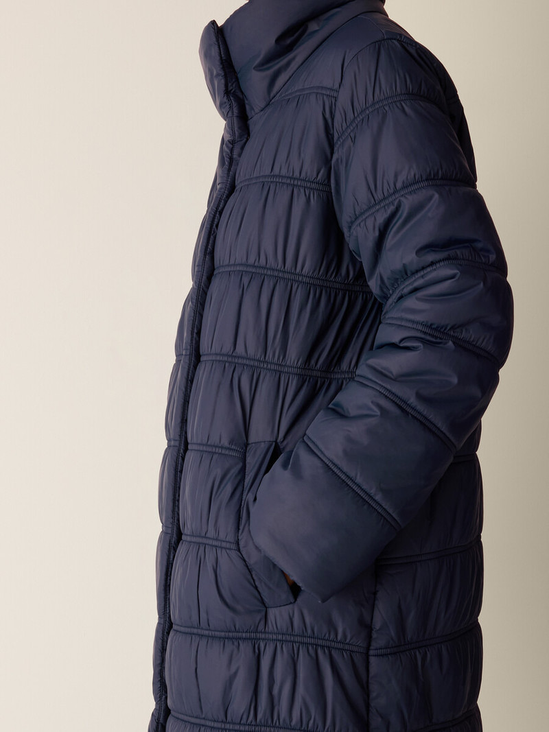 Eggshell Recycled Nylon Ruched Coat 5