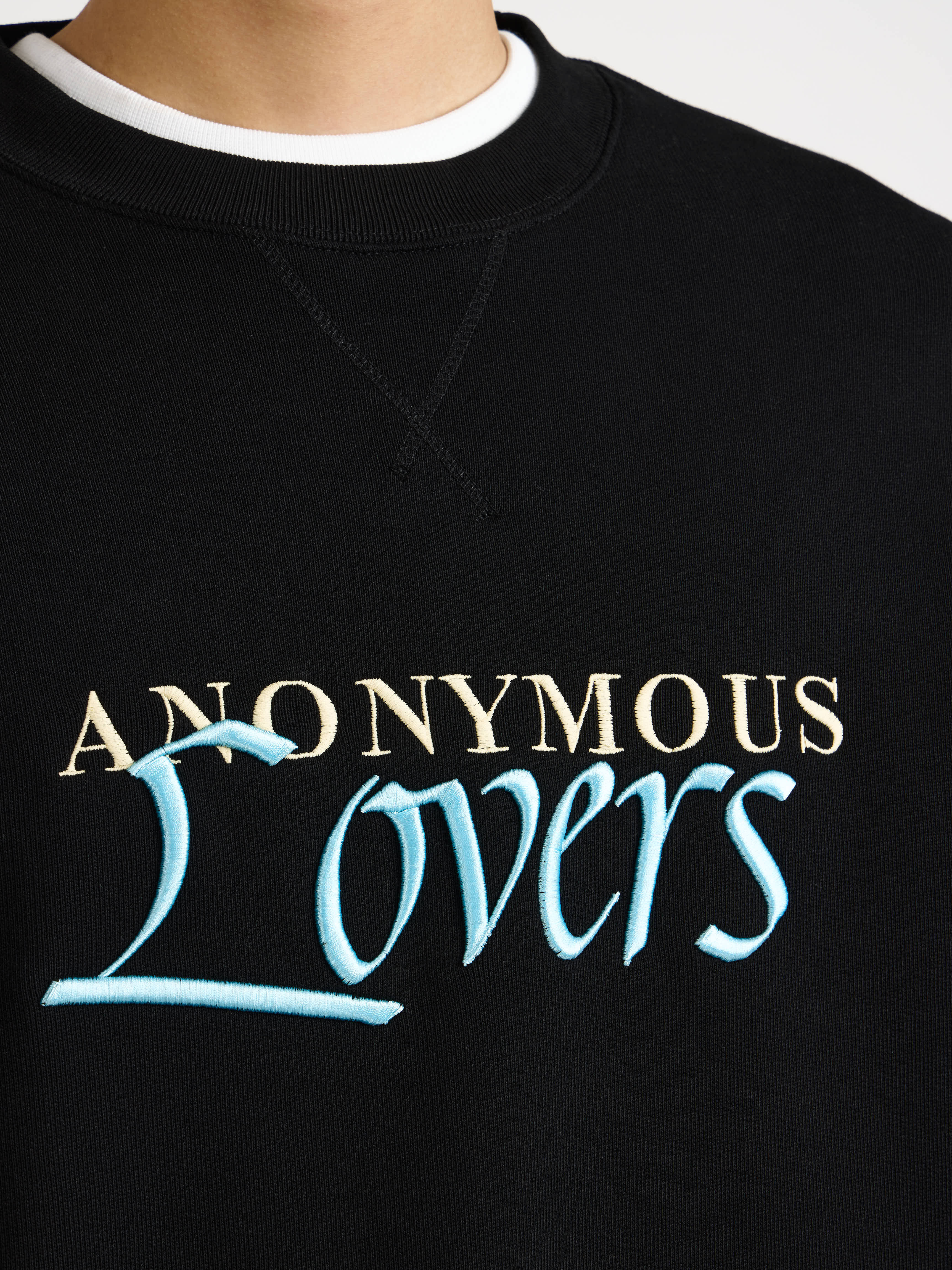 MENS 'ANONYMOUS LOVERS' SWEATSHIRT IN WASHED BLACK - 8