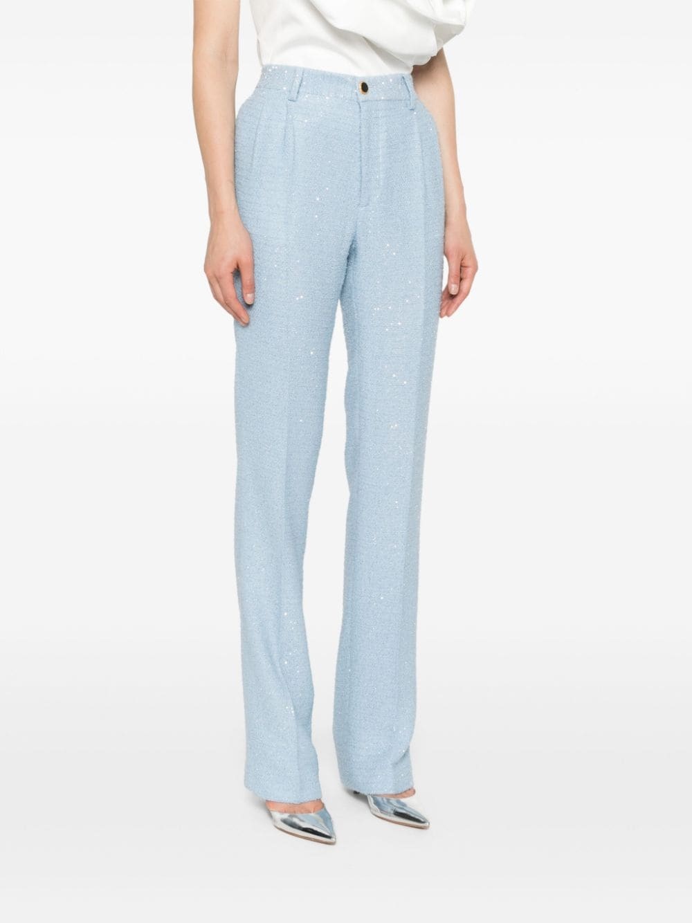 sequin-embellished tweed trousers - 3