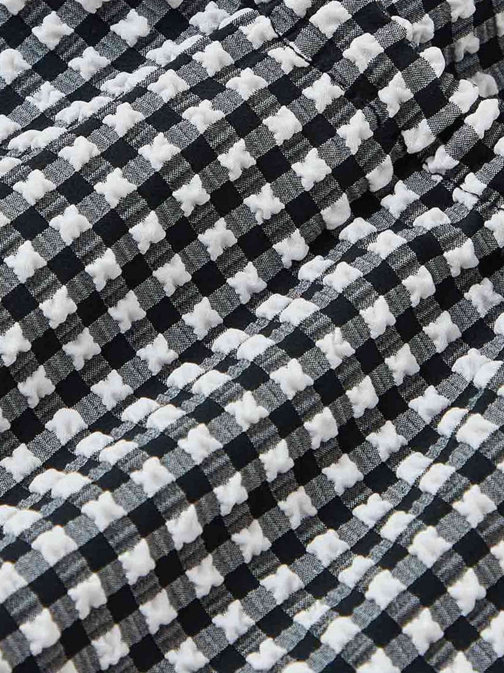 Mini Dress In Seersucker Check, Black Check - 5