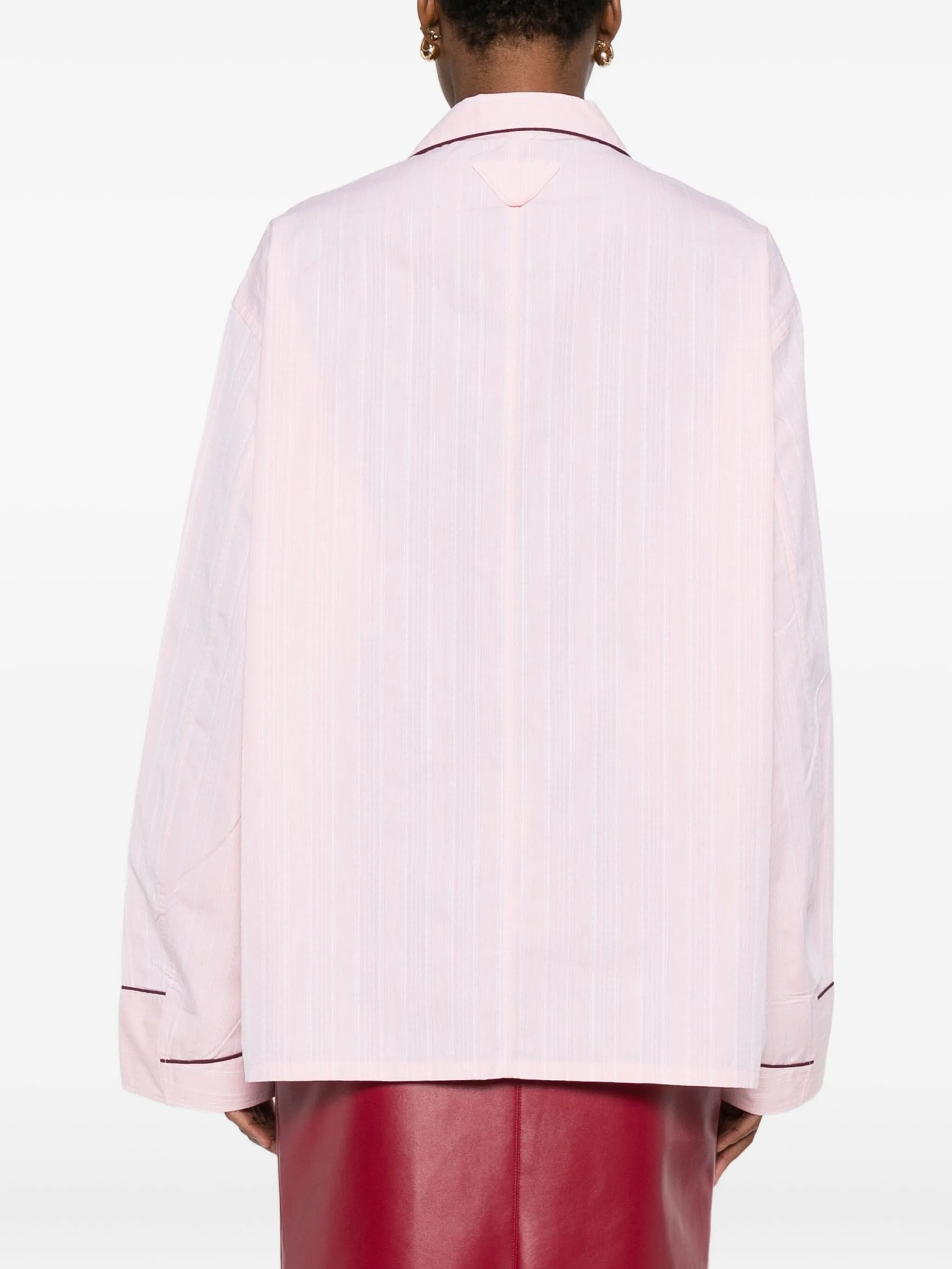 striped contrast-trim shirt - 4