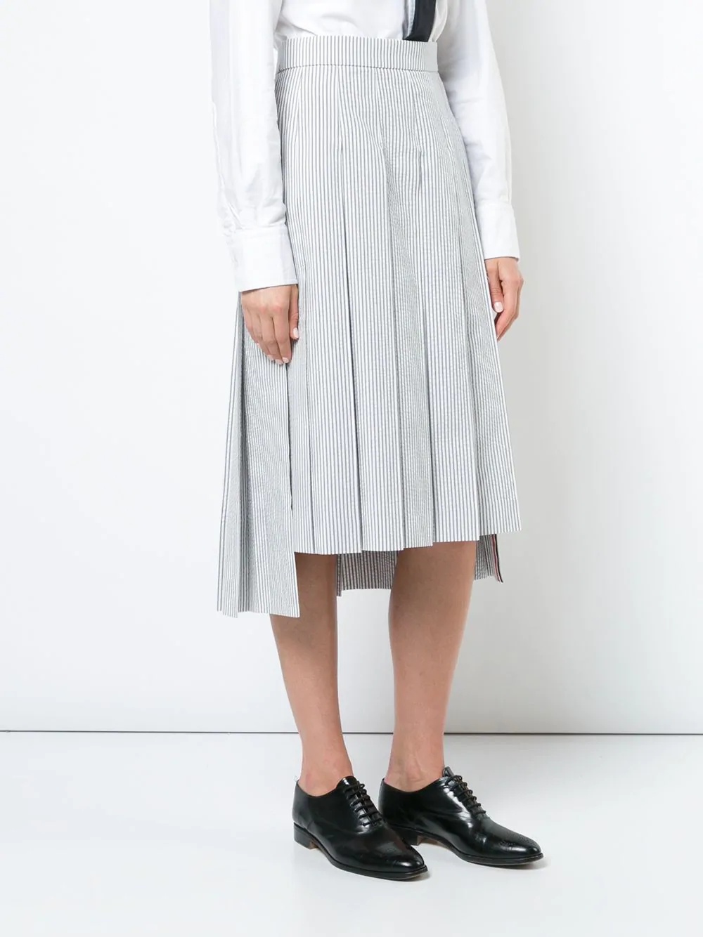 Seersucker Pleated Skirt - 3