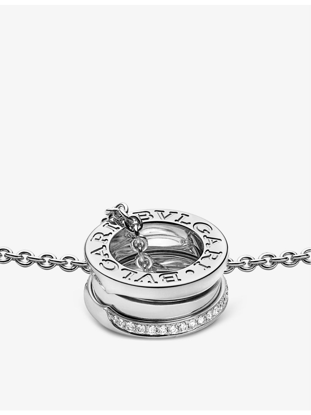 B.zero1 18ct white-gold and 0.14ct brilliant-cut diamond pendant necklace - 3