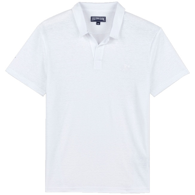 Men Linen Jersey Polo Shirt Solid - 1