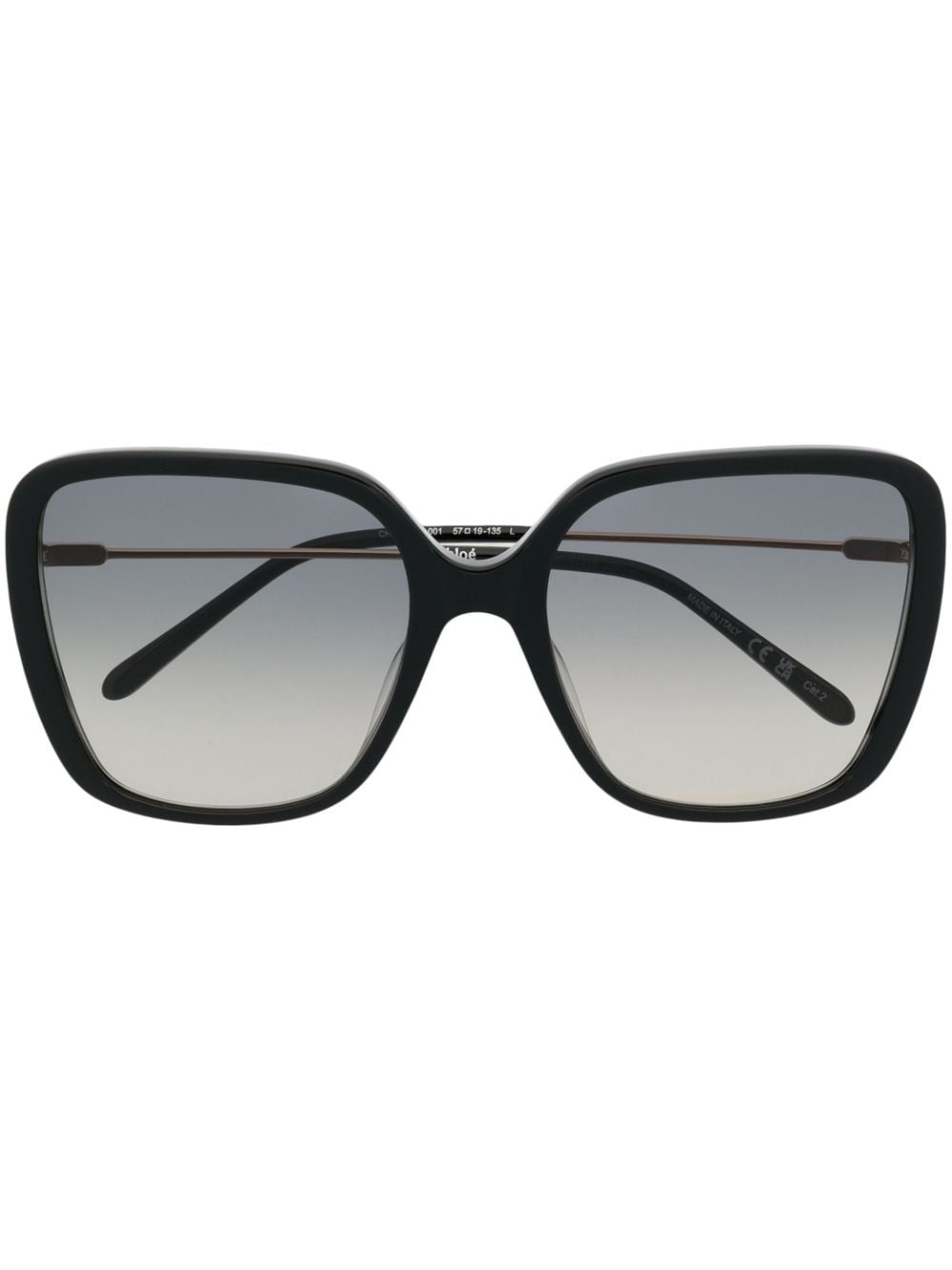 logo-engraved square-frame sunglasses - 1