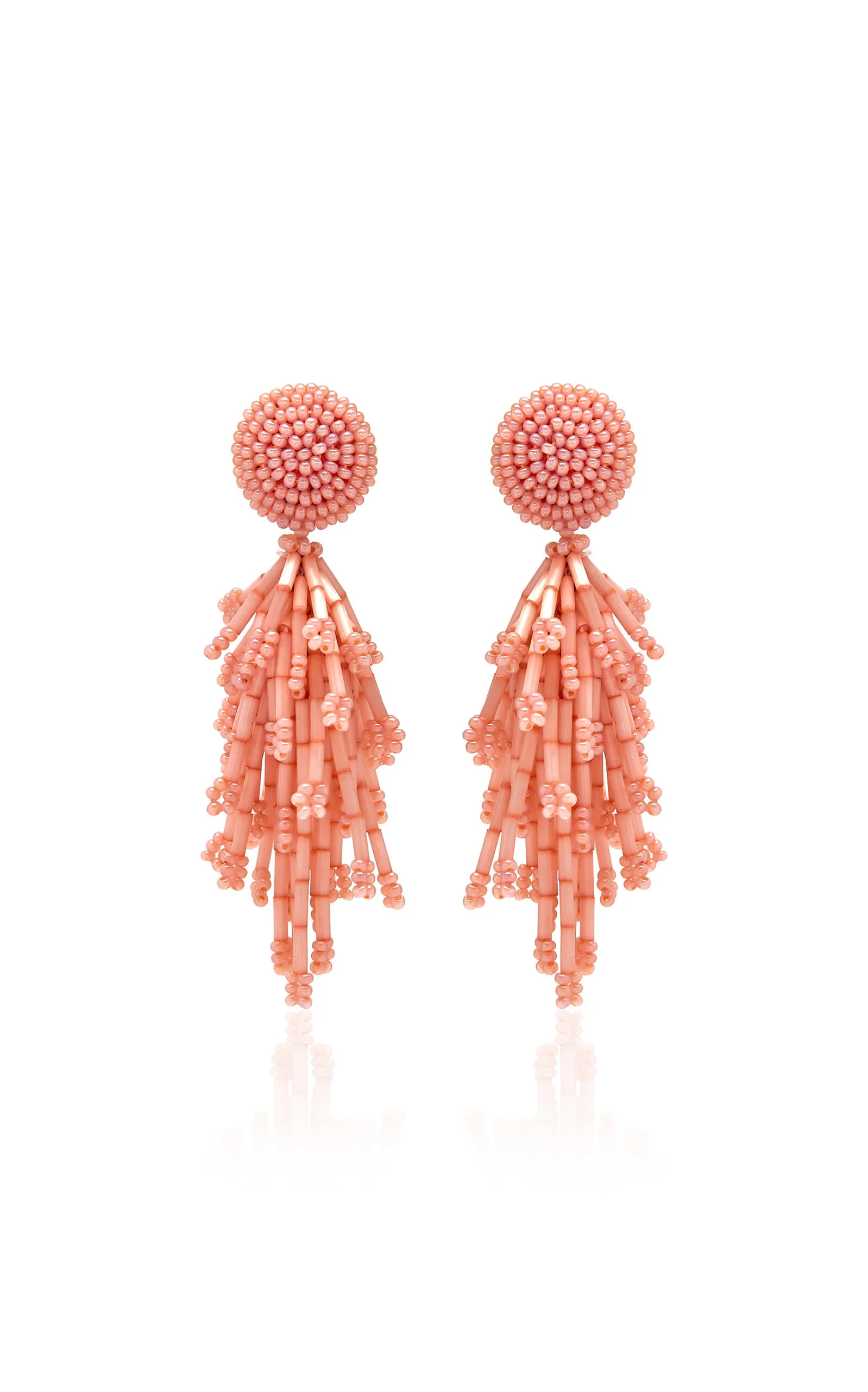 Fringed Tassel Clip-On Earrings pink - 1
