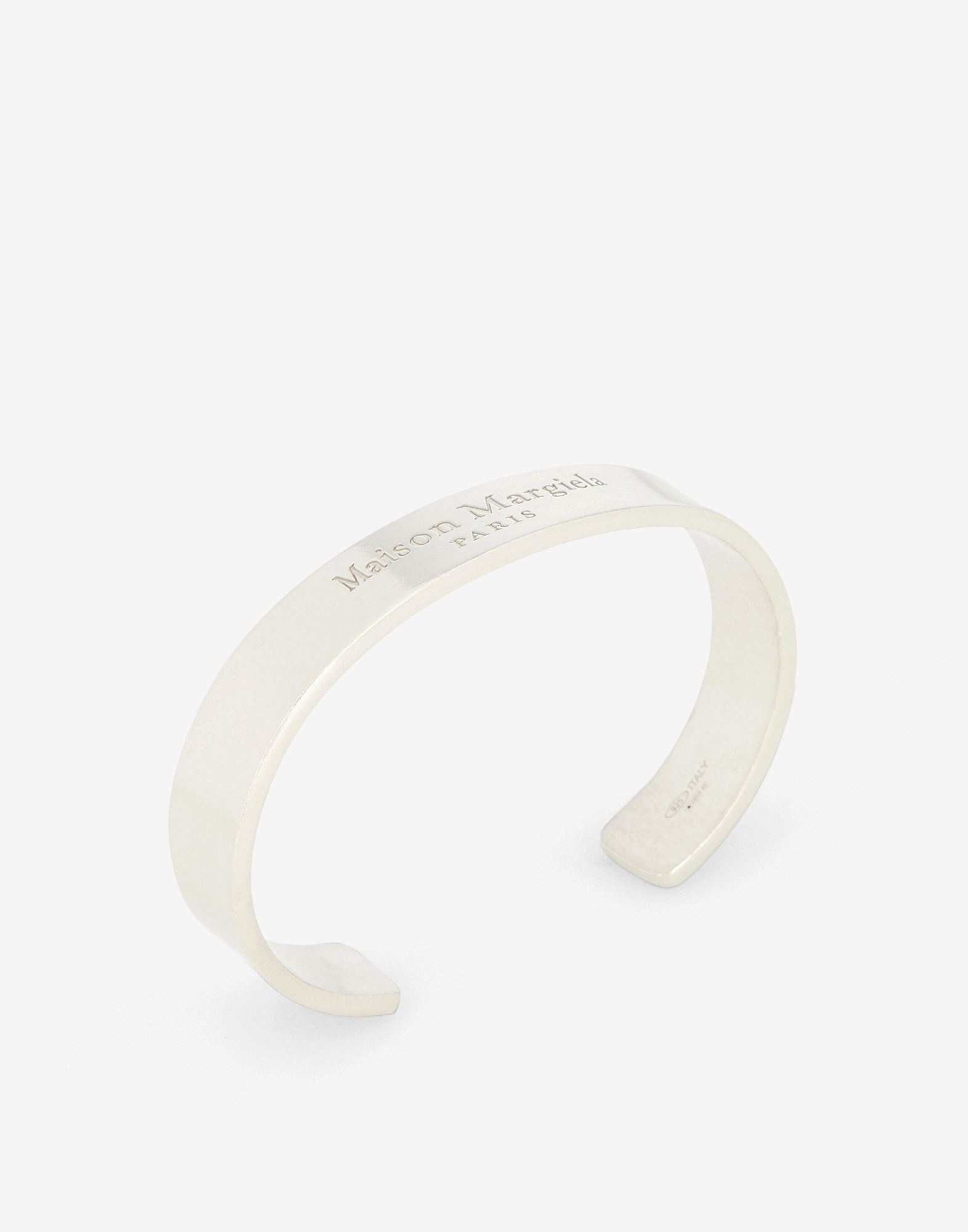 Logo engraved wide silver cuff - 3