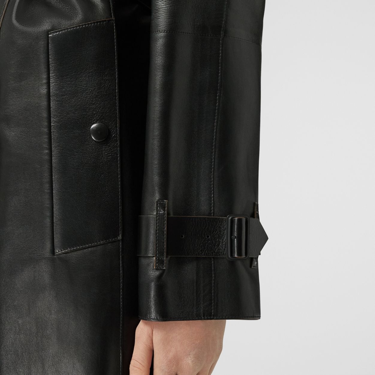 Leather Waterloo Trench Coat - 5