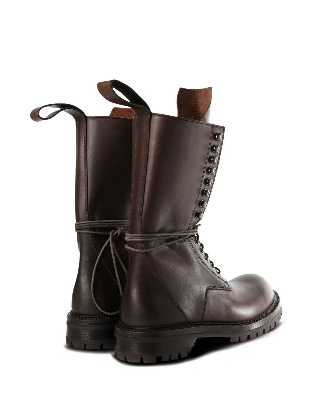 lace-up leather boots - 3