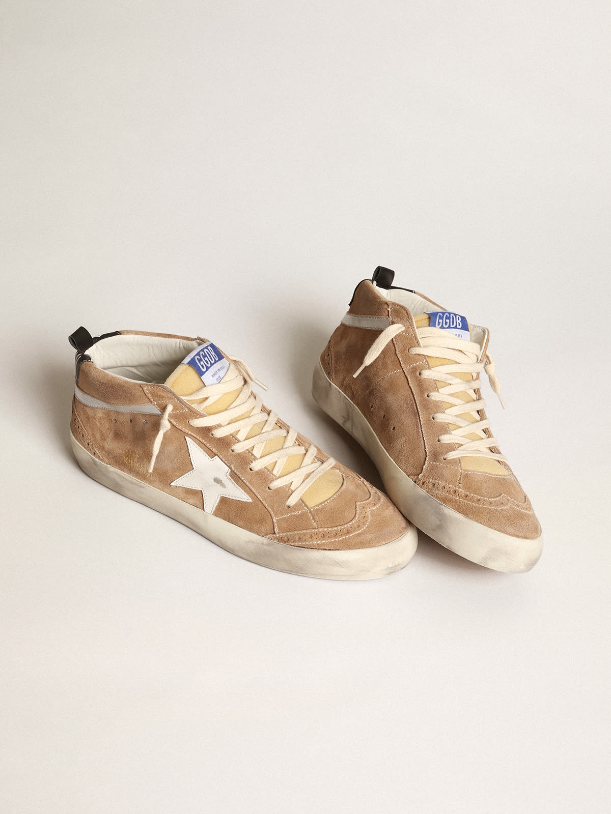 Men's Mid Star in tobacco-colored suede with white leather star - 2