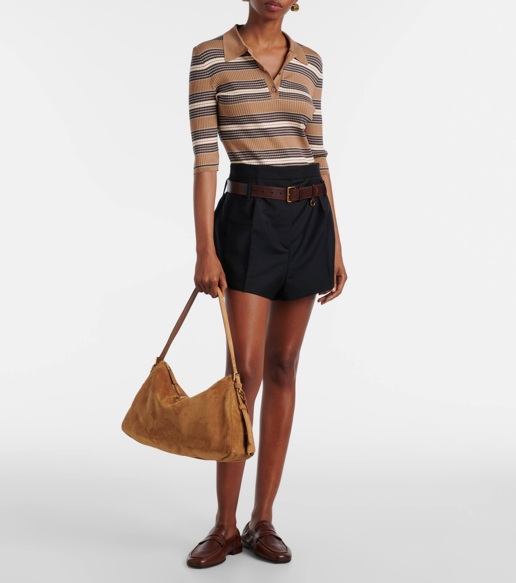 Prada Aimée Medium suede shoulder bag - 5