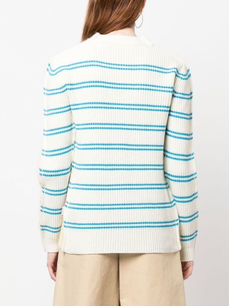 stripe-pattern cardigan - 4