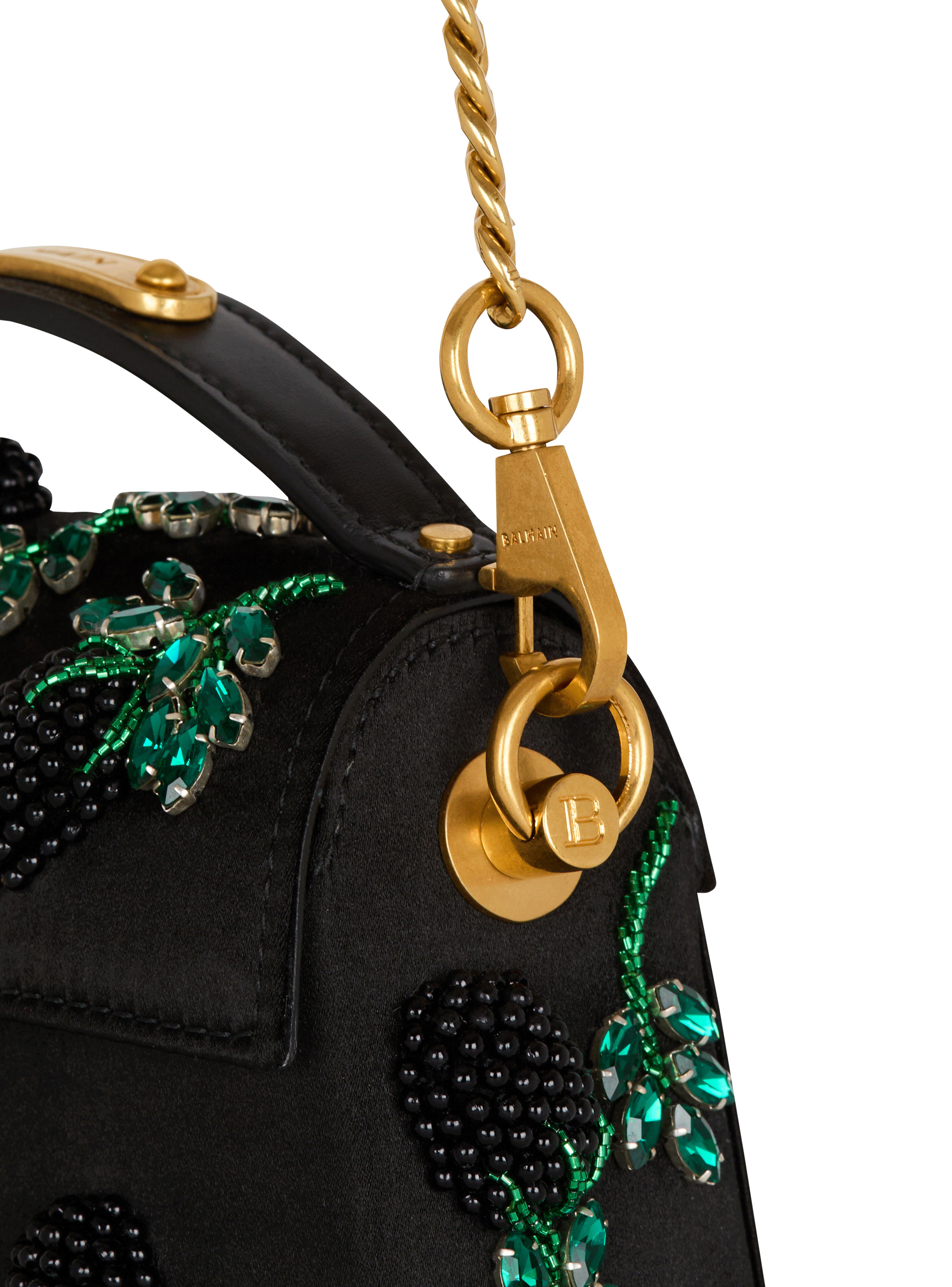 Small B-Buzz Dynasty bag in Blackberry-embroidered satin - 5