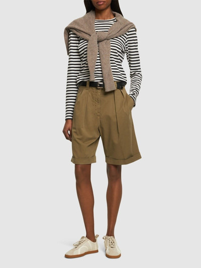 Aspesi Pleated cotton twill shorts outlook