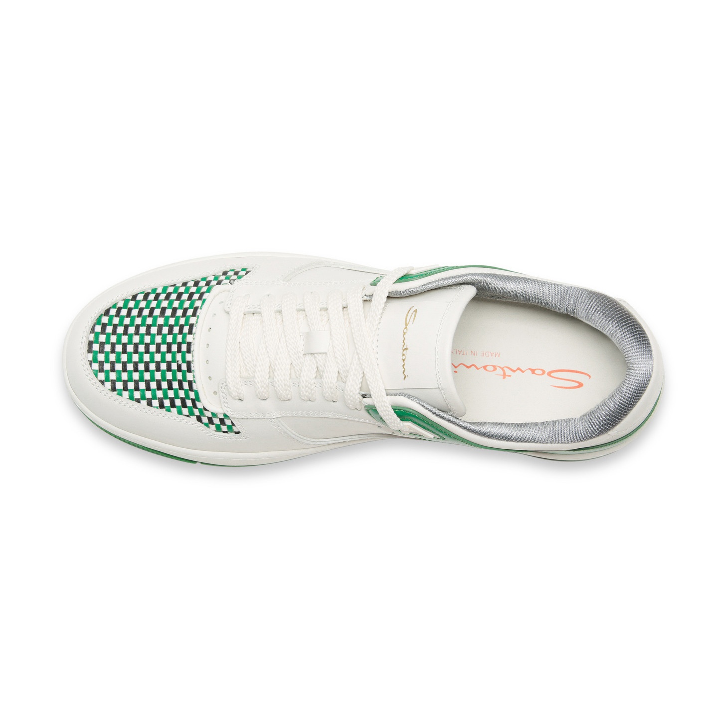 Men's white and green leather Sneak-Air sneaker - 5