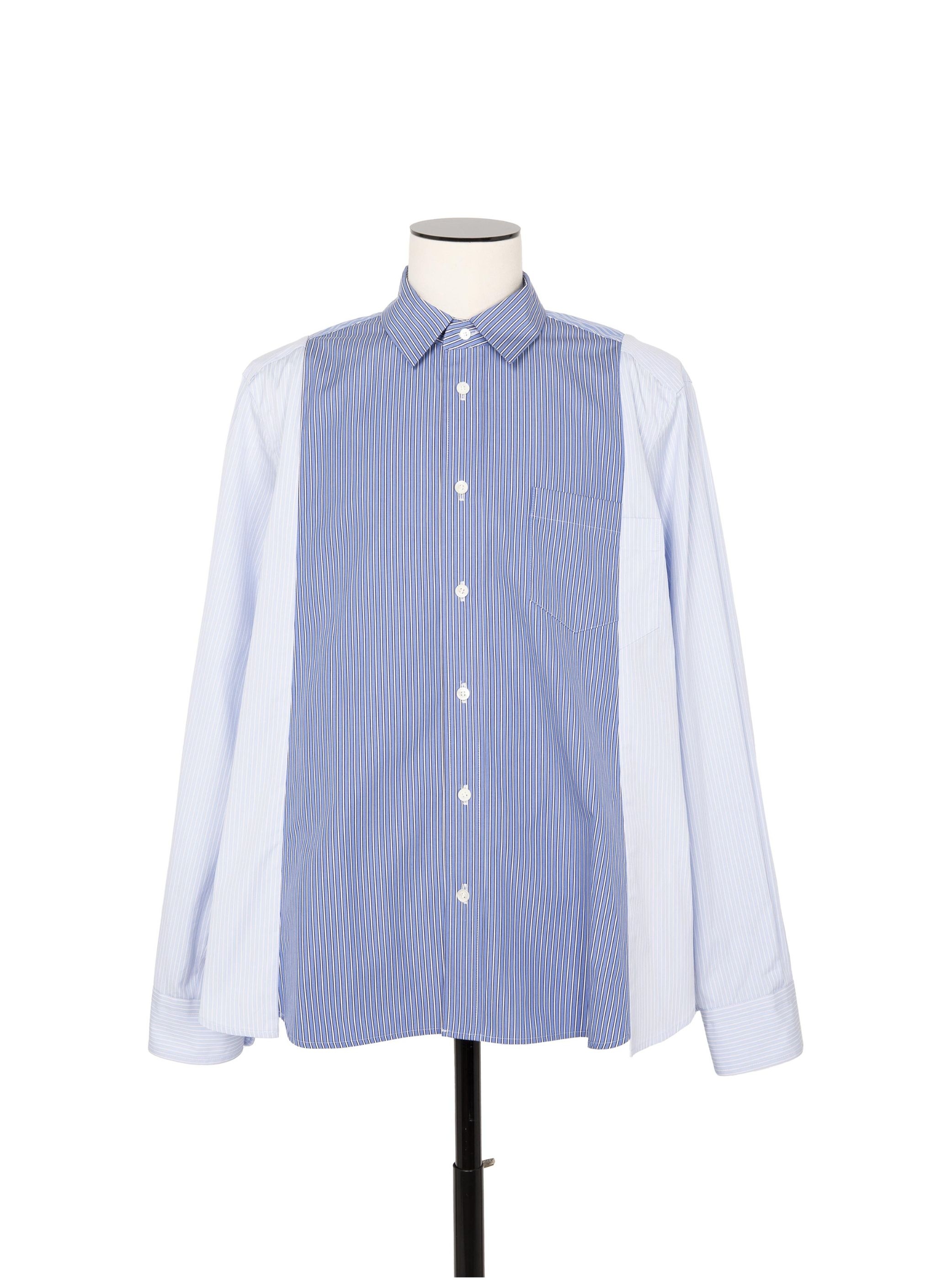 シャツ SACAI Striped cotton popeline shirt Striped cotton poplin shirt in blue - Sacai | Mytheresa