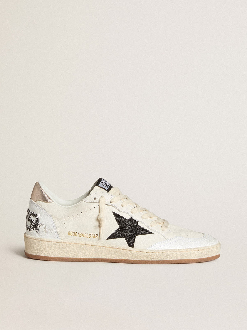Women's Ball Star in nappa with glitter star and metallic nappa heel tab - 1