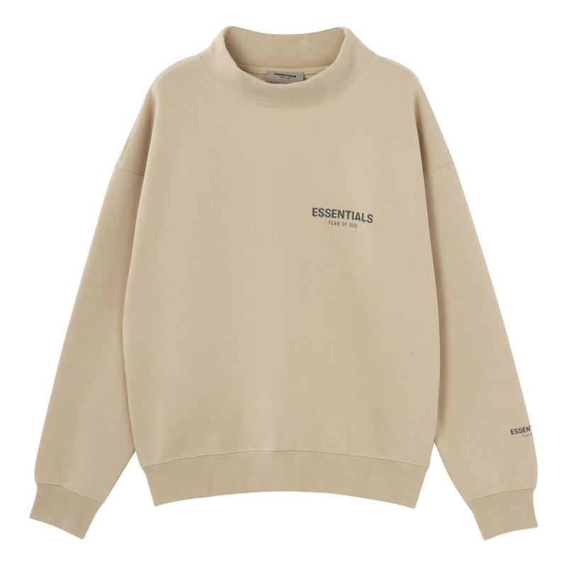 Fear of God Essentials FW21 Mock Neck Sweatshirt Beige FOG-FW21-111 - 1